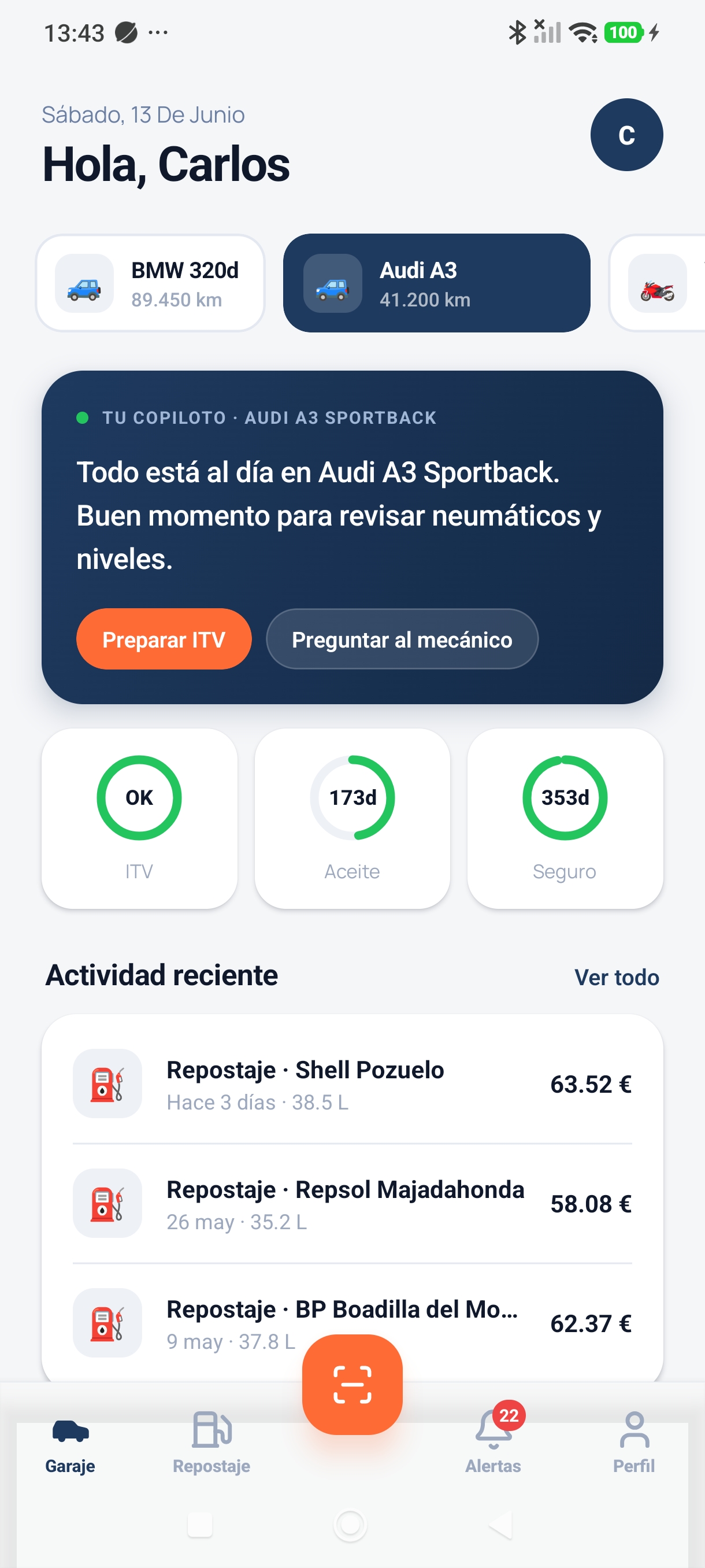 Copiloto · estado del vehículo